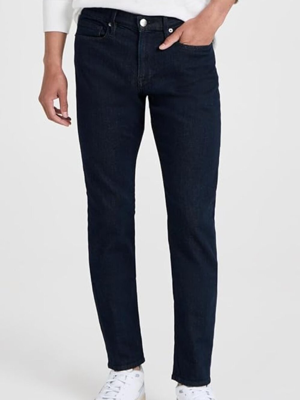 FRAME L'Homme Skinny Cobalt Dark Rinse Mid Rise Stretch Slim Leg Jeans, Size 30 - Picture 2 of 13